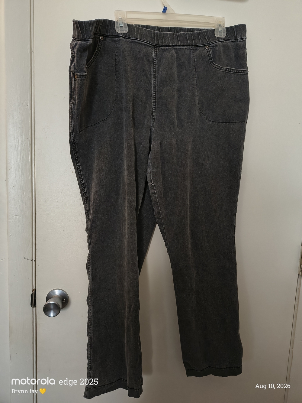 Just My Size Men's Corduroy Elastic Waist Pants in Charcoal